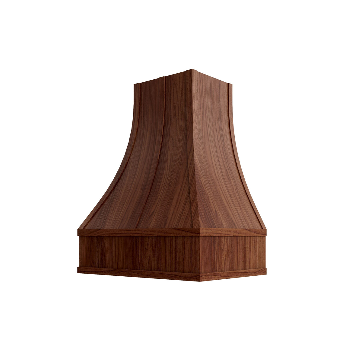 KCD Oslo Classic Walnut Curved Hood with Strapping Flat Trim - 30" W x 30" H - product photo