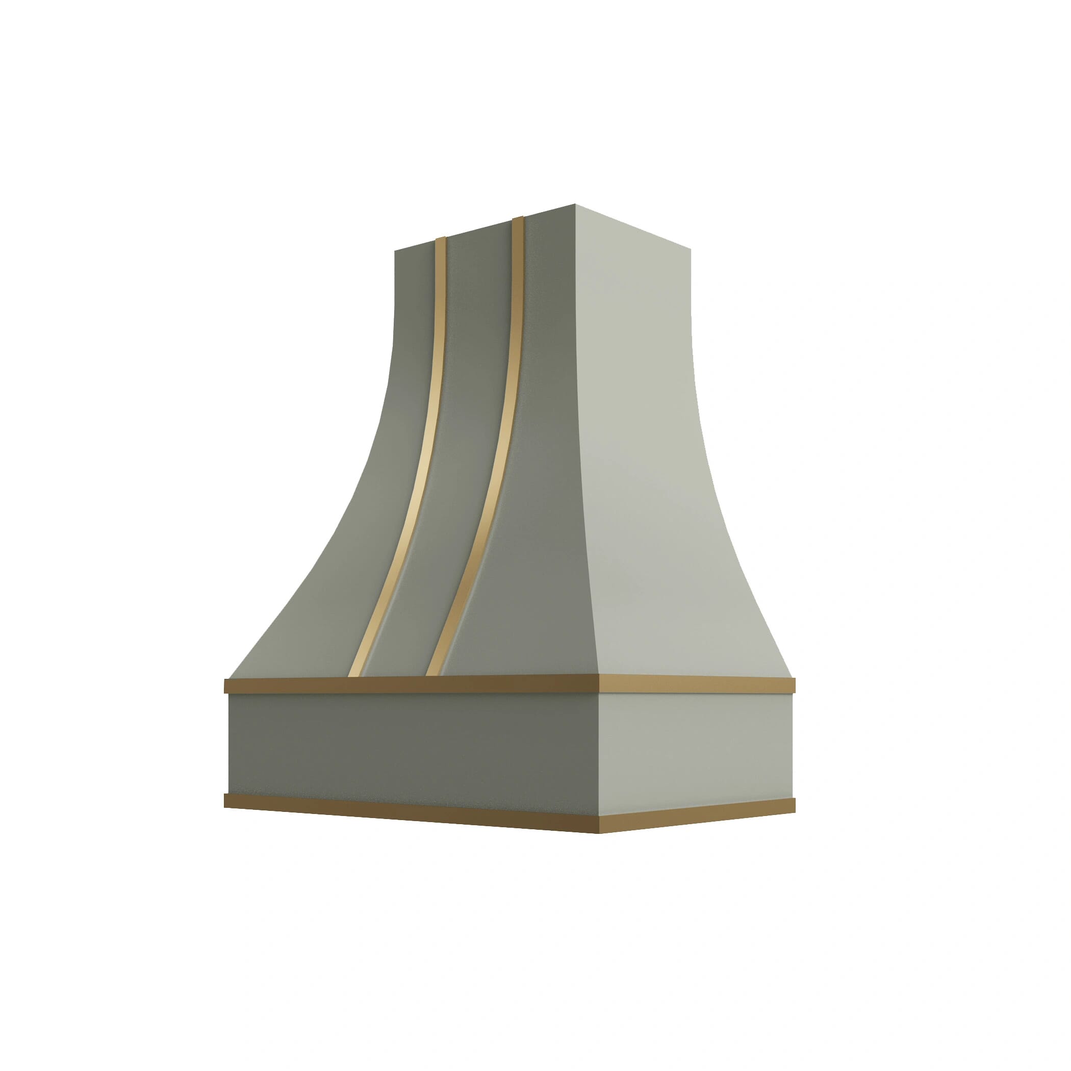 KCD Shaker Moss Curved Hood with Brass Strapping - 30" W x 48" H - product photo