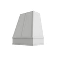 KCD Oslo White Tapered Hood with Strapping Flat Trim - 30" W x 36" H - product photo