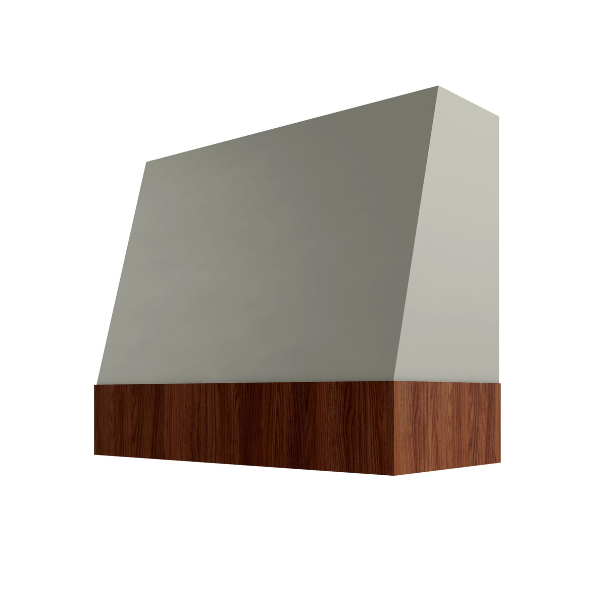 KCD Shaker Moss Angled Hood with Walnut Band - 42" W x 30" H - product photo