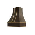 KCD Brooklyn Slate Curved Hood with Brass Strapping - 30" W x 48" H - product photo