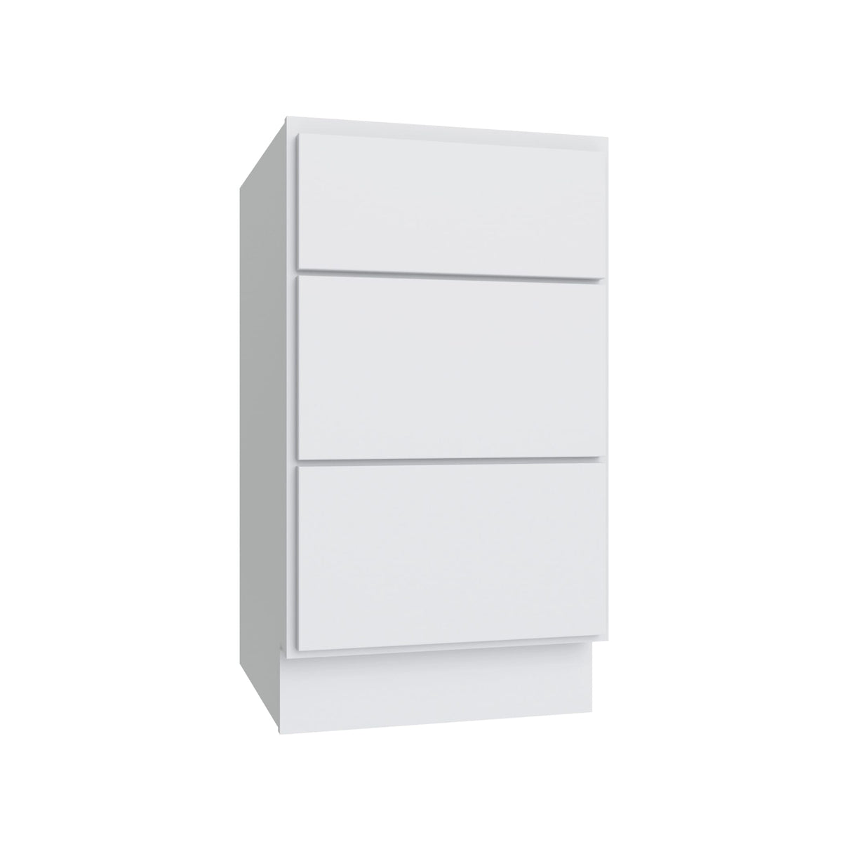 KCD Shaker Designer White Slab Vanity Drawer Base - 12" W x 32.5" H x 21" D - Reduced Height - product photo