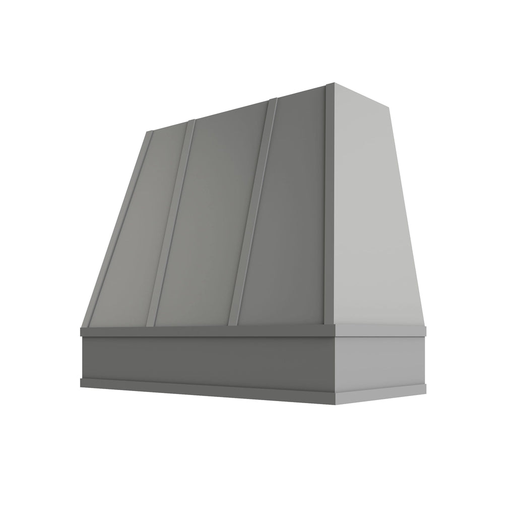 KCD Brooklyn Modern Gray Tapered Hood with Strapping Flat Trim - 36" W x 36" H - product photo