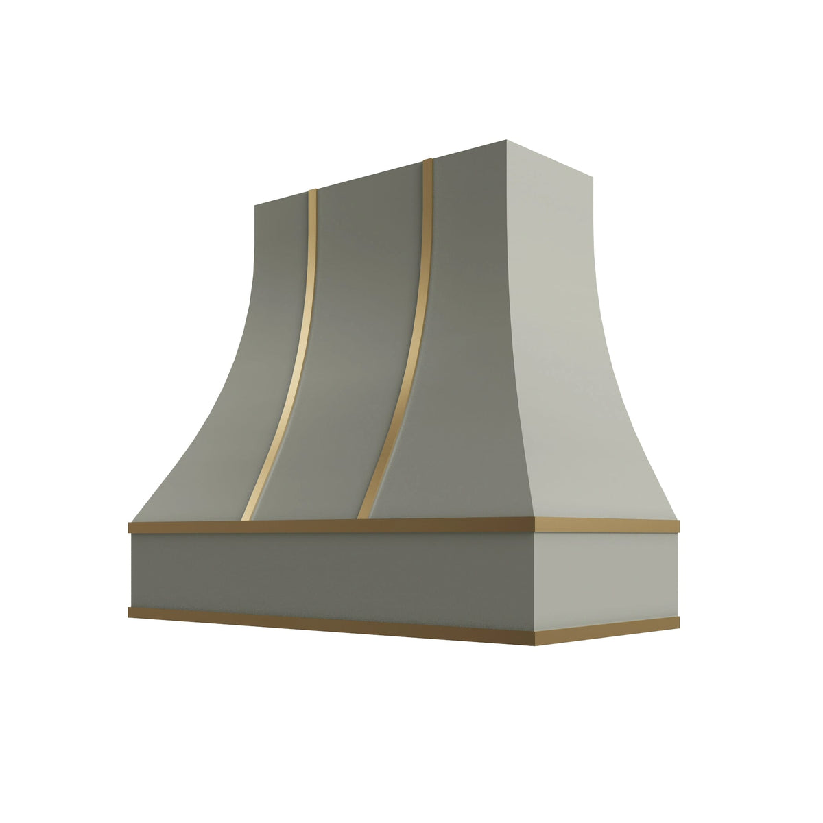 KCD Shaker Moss Curved Hood with Brass Strapping - 42" W x 48" H - product photo