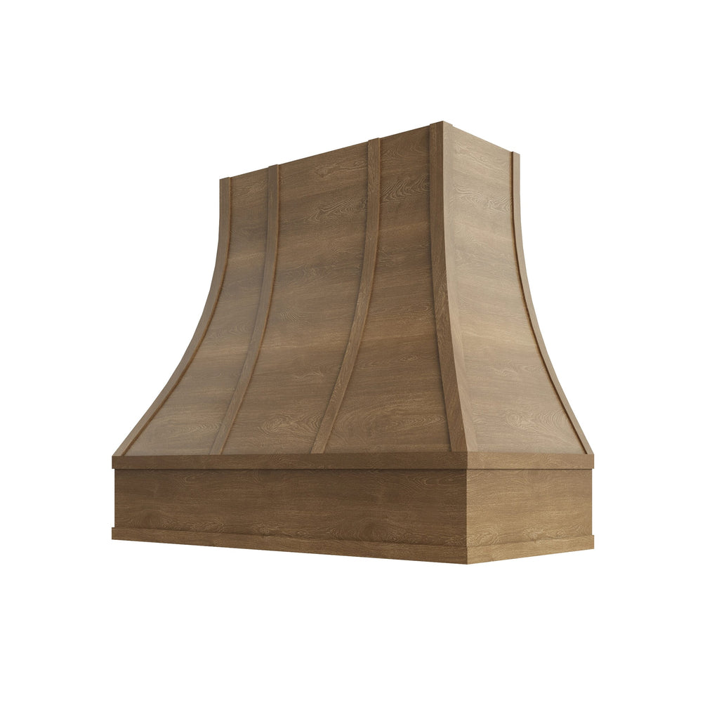KCD Brooklyn Fawn Curved Hood with Strapping Flat Trim - 36" W x 48" H - product photo