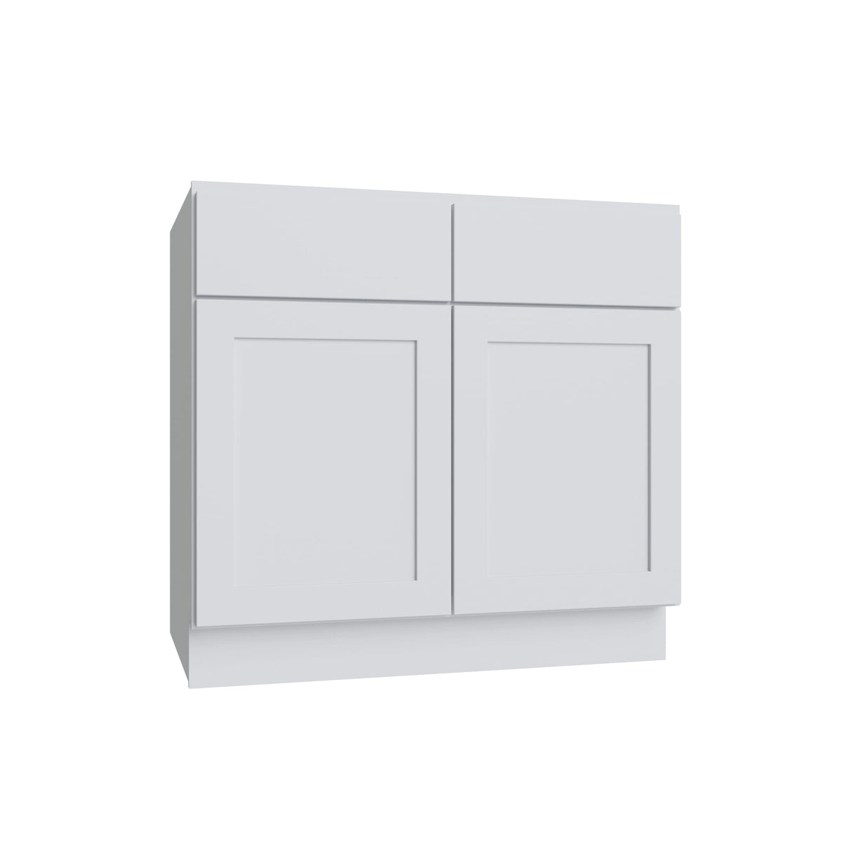 KCD Shaker Designer White Slab Double Door Standard Base Cabinet - 39" W - product photo