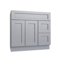 KCD Brooklyn Modern Gray Vanity Sink Base Right Drawer Stacking Cabinet - 36" W - product photo