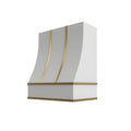 KCD Oslo White Sloped Hood with Brass Strapping - 30" W x 48" H - product photo