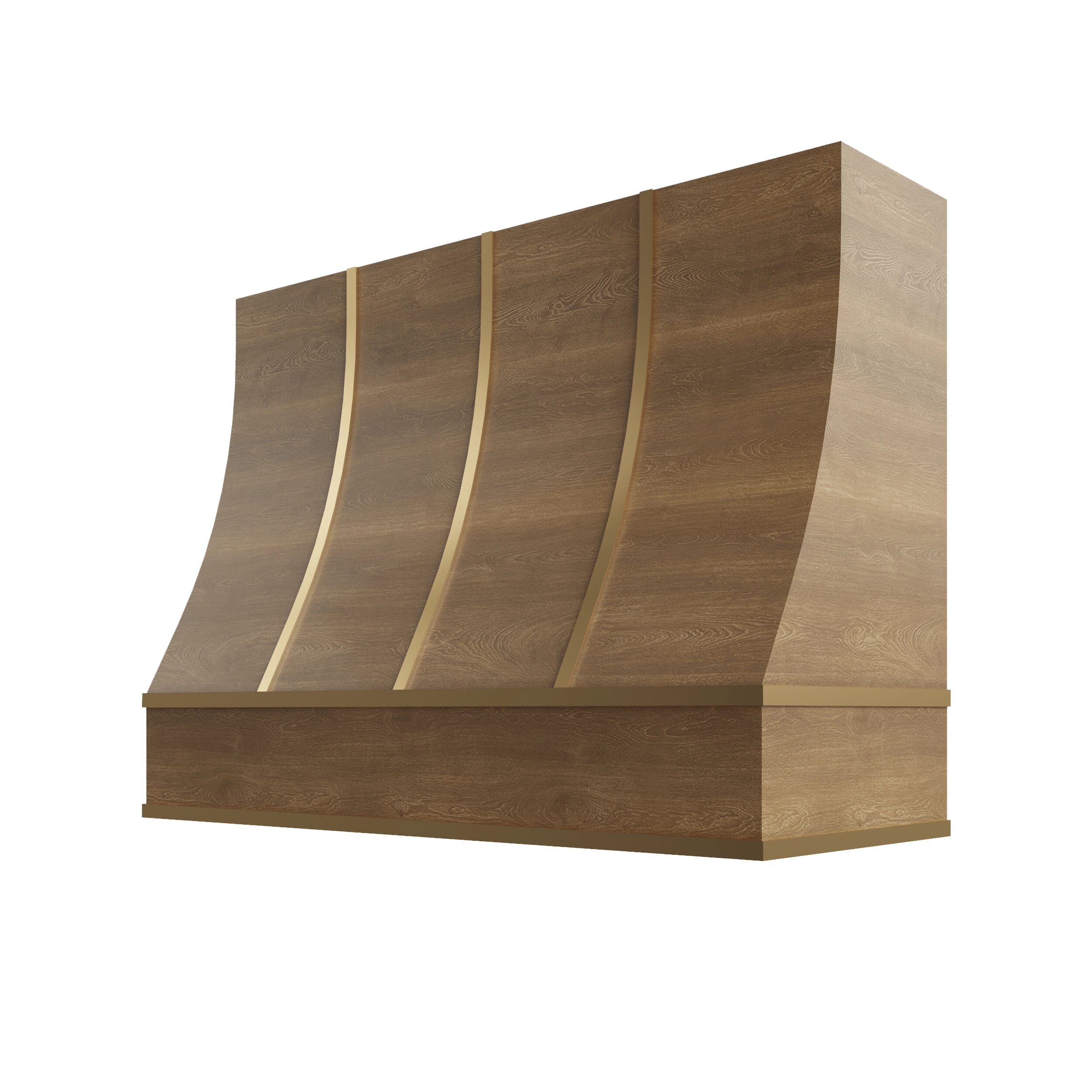 KCD Brooklyn Fawn Sloped Hood with Brass Strapping - 48" W x 30" H - product photo