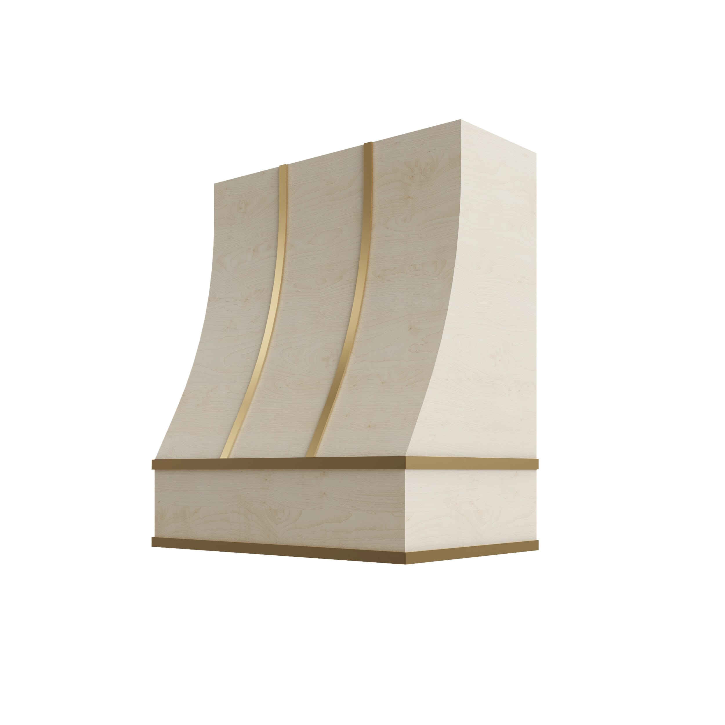 KCD Raw Sloped Hood with Brass Strapping - 30" W x 30" H - product photo