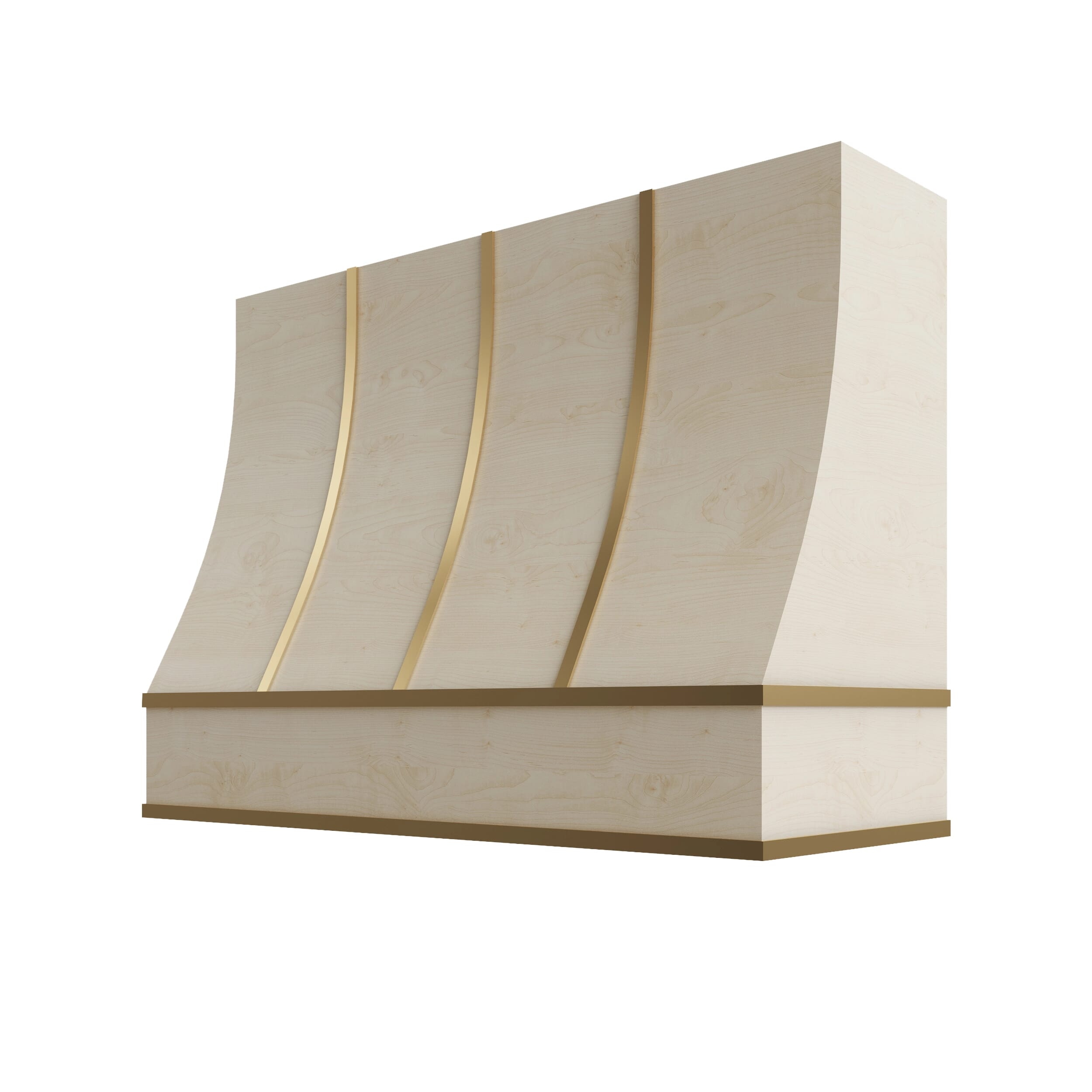 KCD Raw Sloped Hood with Brass Strapping - 48" W x 30" H - product photo