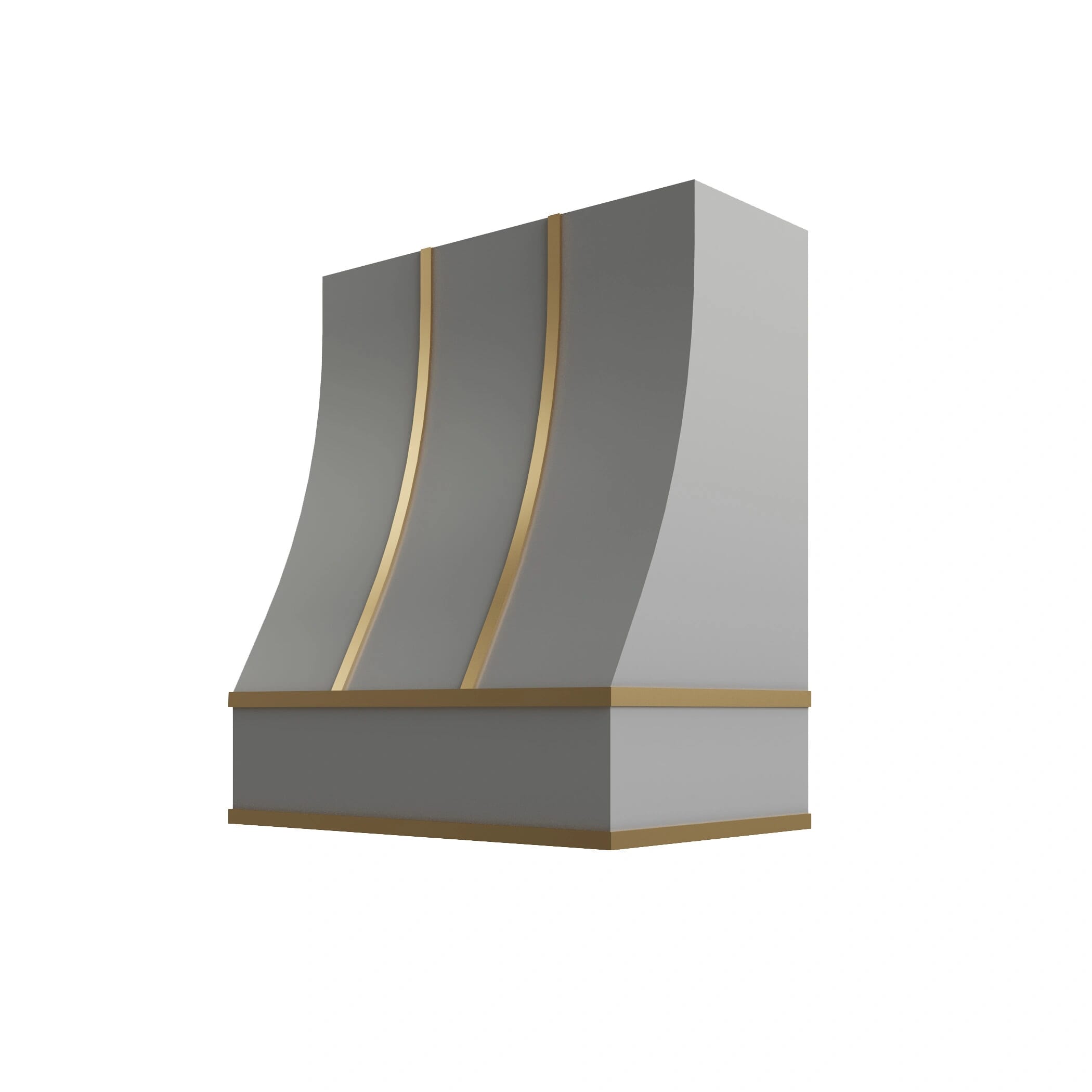 KCD Essential Gray Sloped Hood with Brass Strapping - 30" W x 48" H - product photo