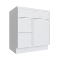KCD Oslo White Vanity Sink Base Left Drawer Stacking Cabinet - 30" W - product photo