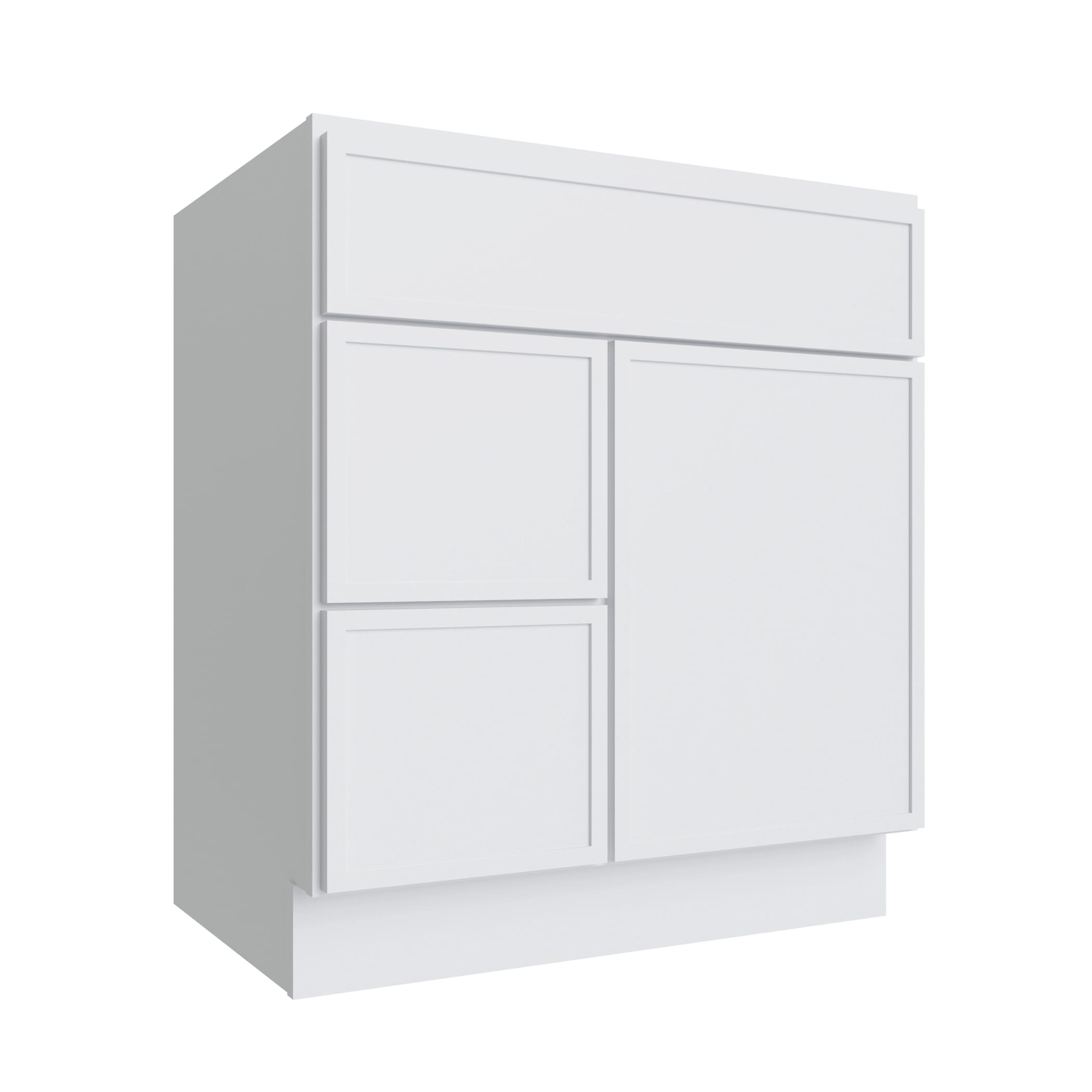 KCD Oslo White Vanity Sink Base Left Drawer Stacking Cabinet - 30" W - product photo