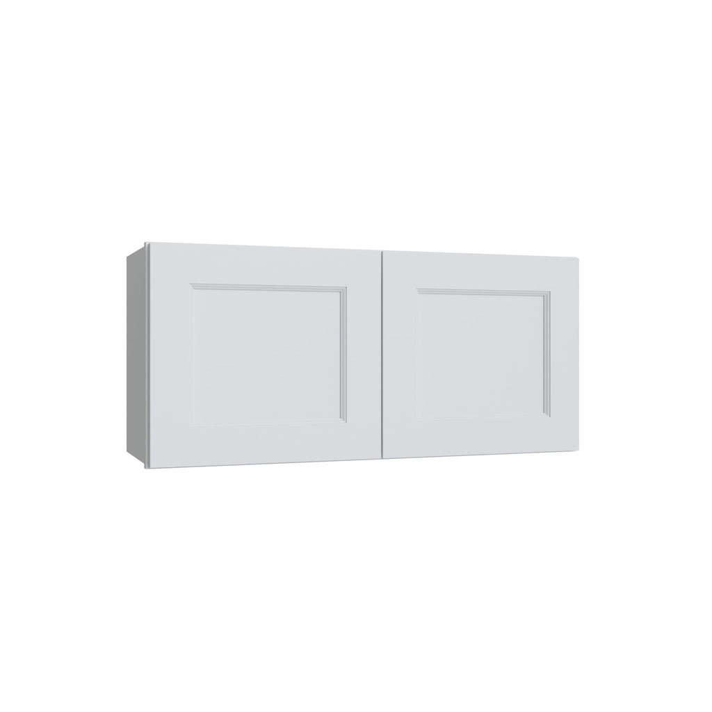 KCD Brooklyn Bright White Double Door Wall Cabinet - 33" W x 12" H - product photo