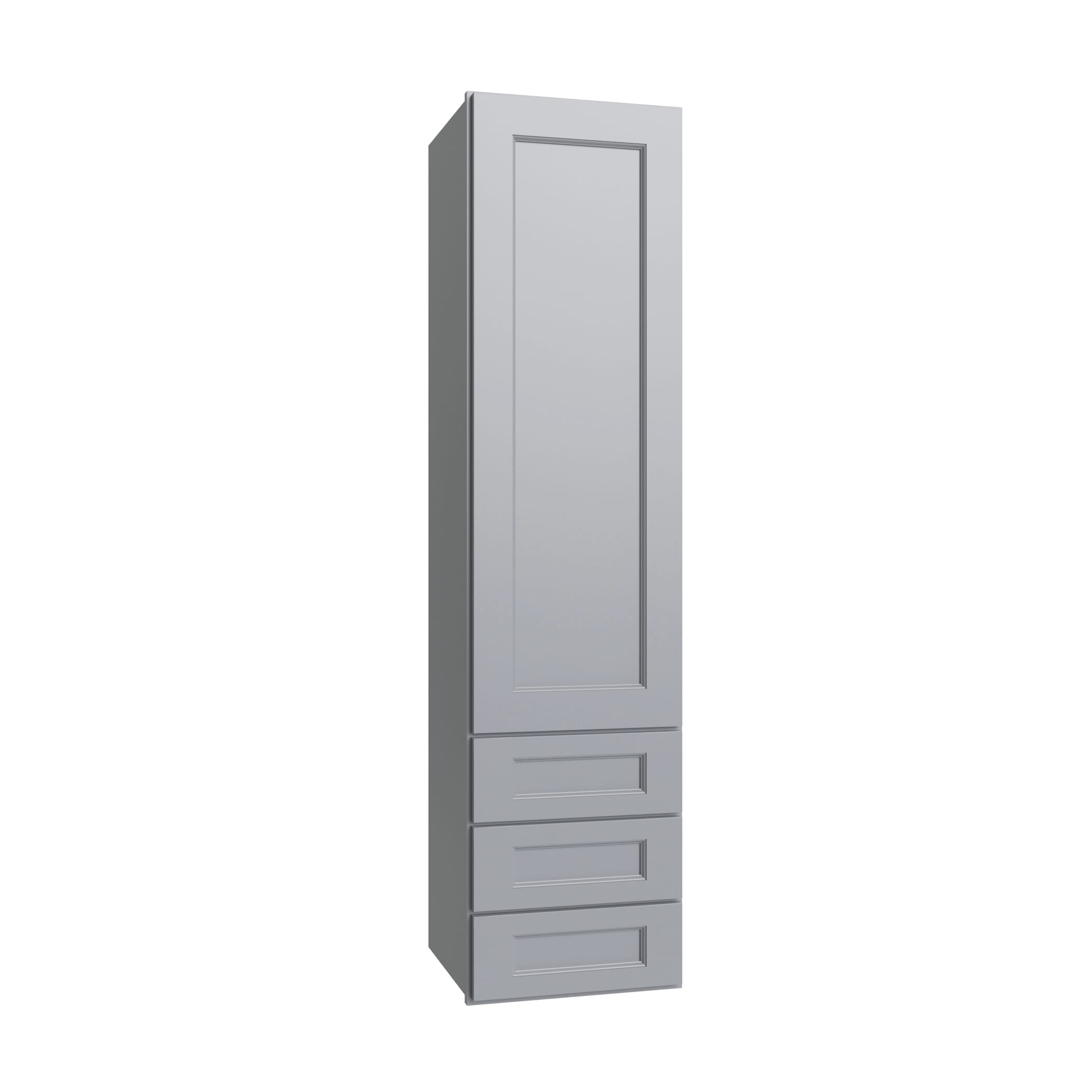 KCD Brooklyn Modern Gray Wall Twr w/ 3 Drws - 15" W x 48" H x 14.5" D - product photo