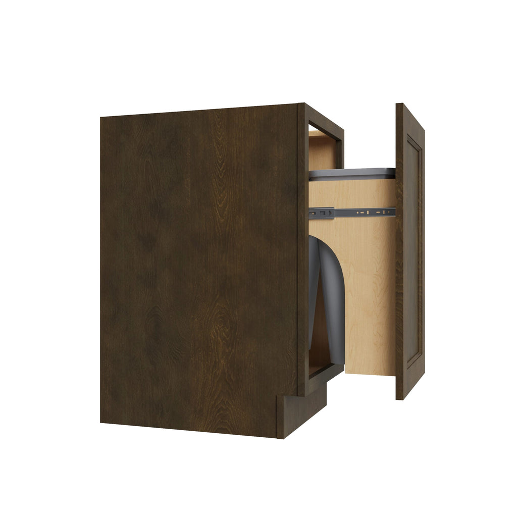 KCD Brooklyn Slate Trash Can Base w/ Full Ht Door - 18" W w/ 2 Cans - product photo