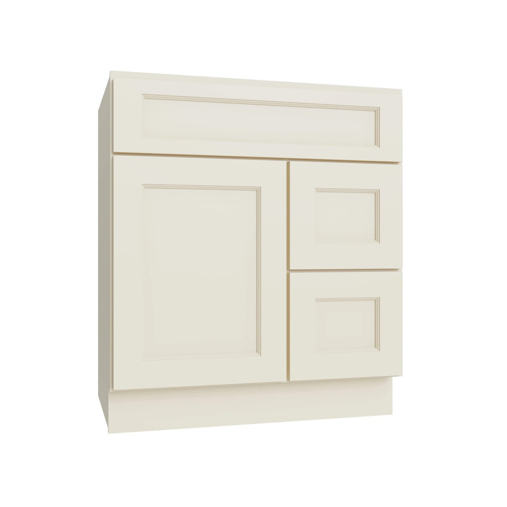 KCD Brooklyn Pearl Vanity Sink Base Right Drawer Stacking Cabinet - 30" W - product photo