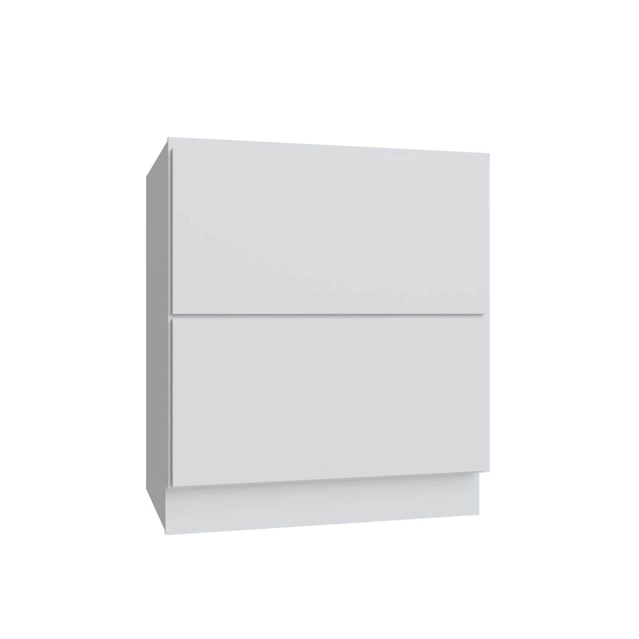 KCD Shaker Designer White Slab 2 Drawer Base Cabinet - 30" W - product photo