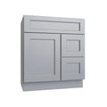 KCD Brooklyn Modern Gray Vanity Sink Base Right Drawer Stacking Cabinet - 30" W - product photo
