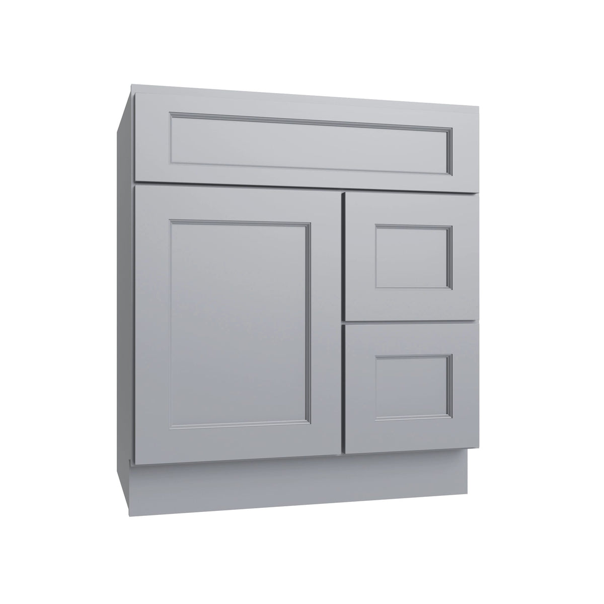 KCD Brooklyn Modern Gray Vanity Sink Base Right Drawer Stacking Cabinet - 30" W - product photo