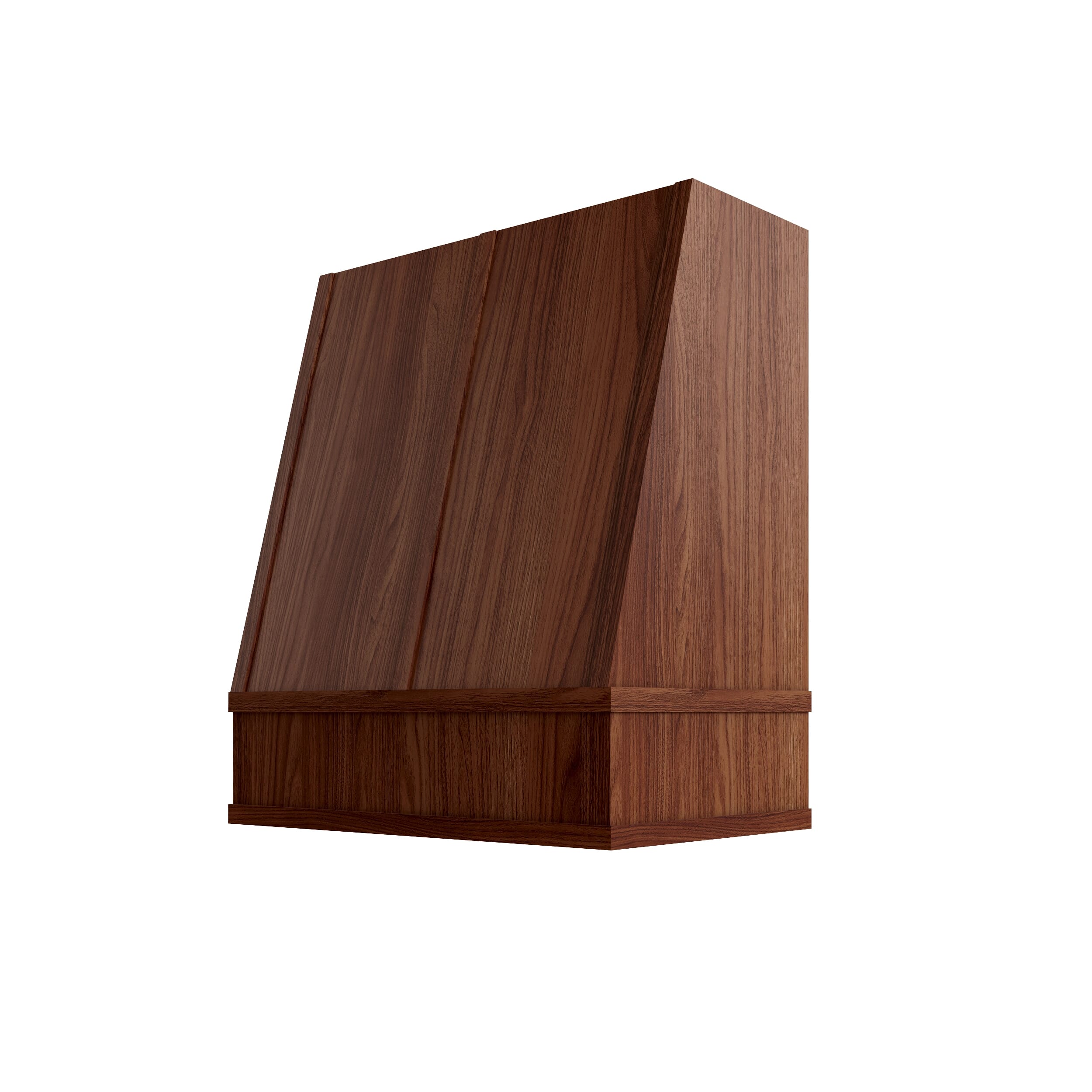 KCD Oslo Classic Walnut Angled Hood with Strapping Flat Trim - 30" W x 30" H - product photo