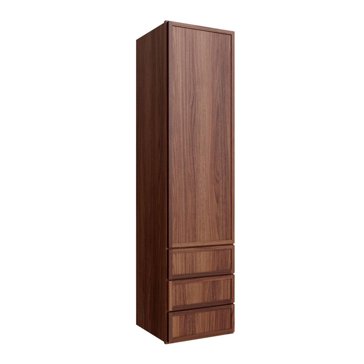 KCD Oslo Classic Walnut Wall Twr w/ 3 Drws - 15" W x 60" H x 14.5" D - product photo