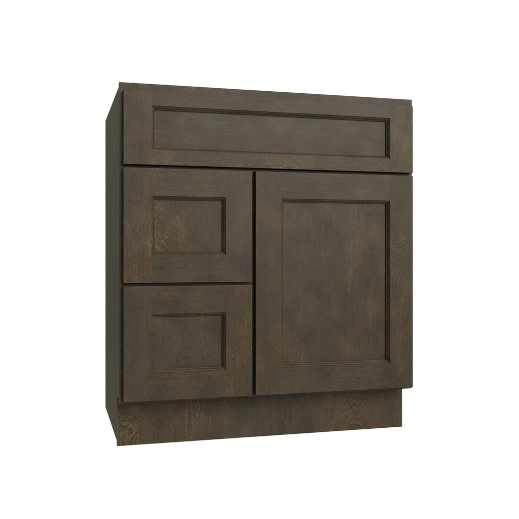 KCD Brooklyn Slate Vanity Sink Base Left Drawer Stacking Cabinet - 30" W - product photo