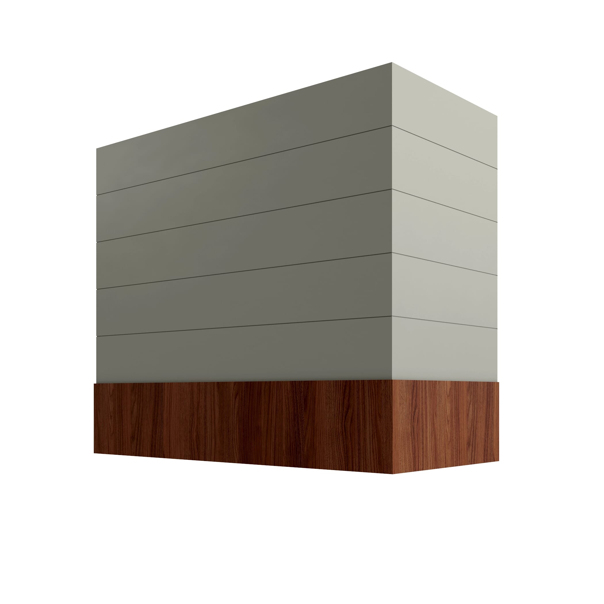 KCD Shaker Moss Box Hood with Shiplap Walnut Band - 42" W x 36" H - product photo
