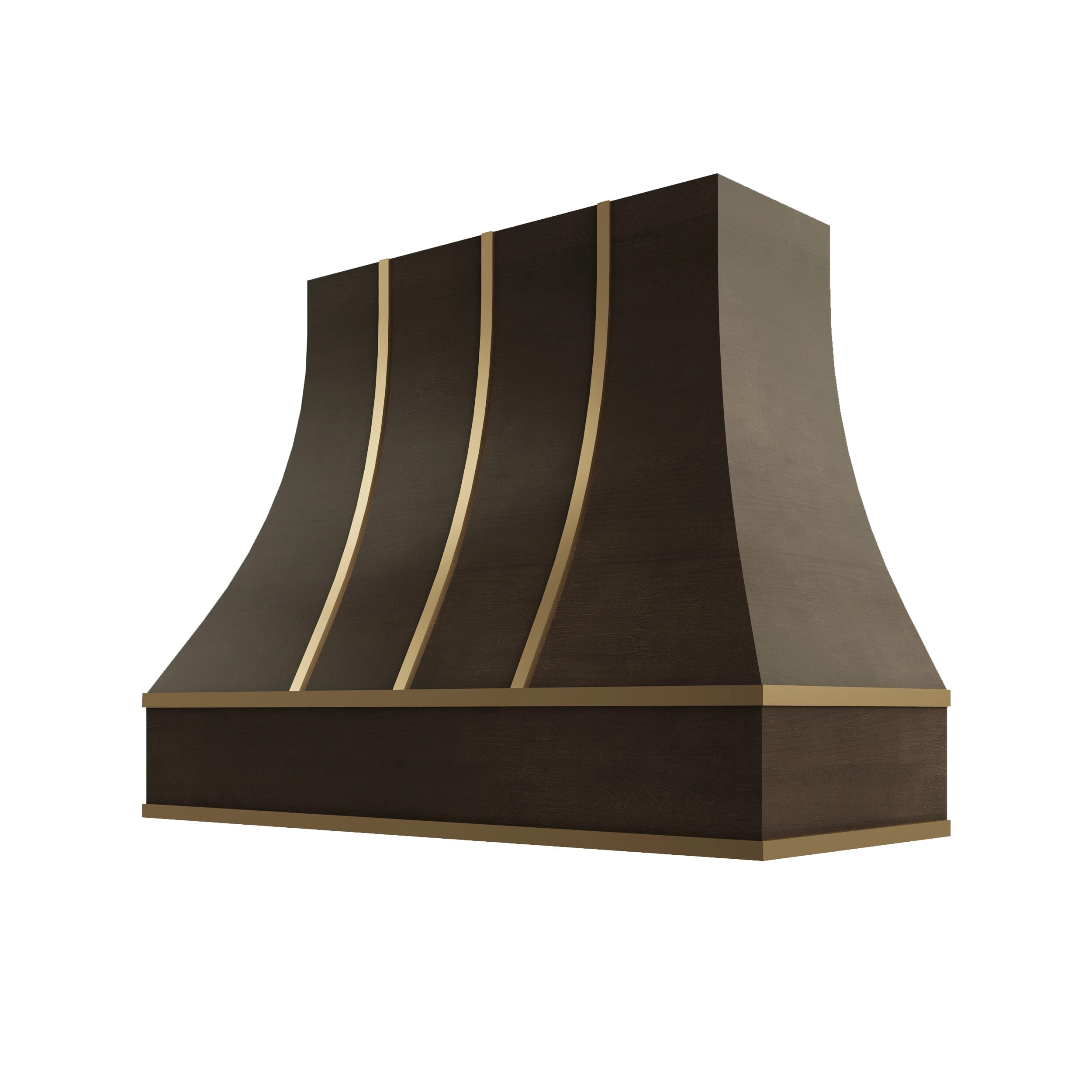 KCD Brooklyn Slate Curved Hood with Brass Strapping - 48" W x 48" H - product photo