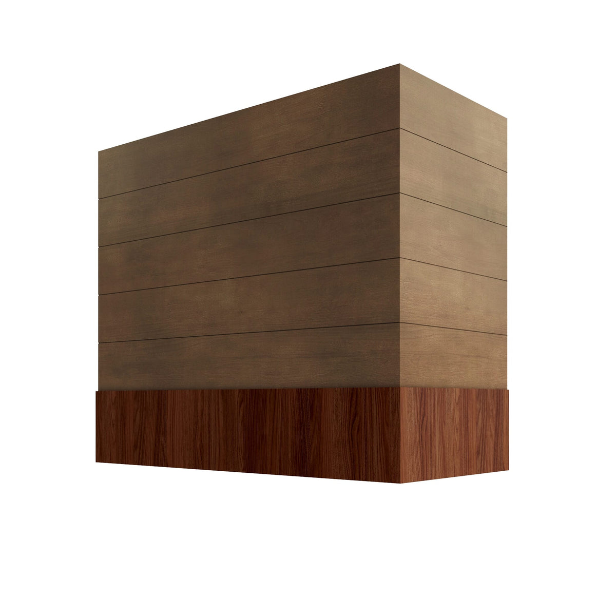 KCD Shaker Kodiak Box Hood with Shiplap Walnut Band - 36" W x 36" H - product photo