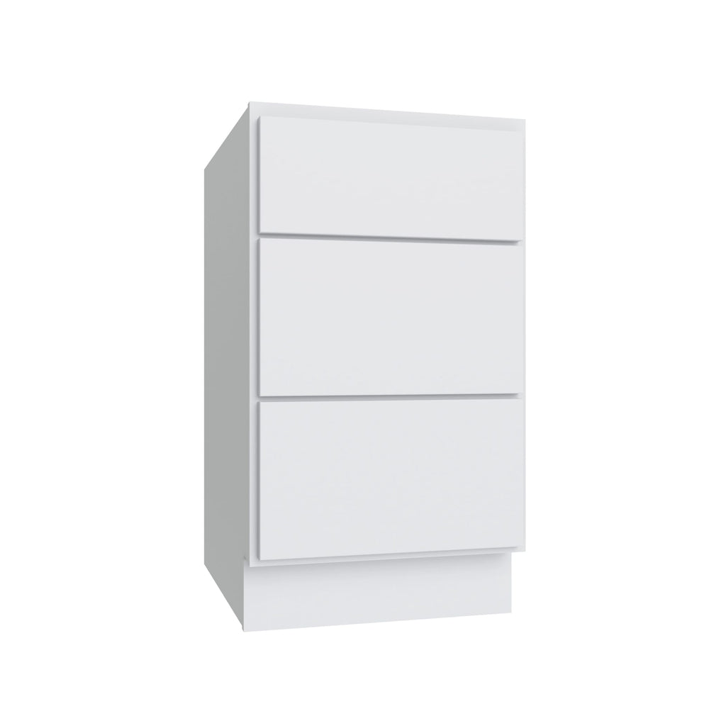 KCD Shaker Designer White Slab Drawer Base Cabinet - 12" W - Reduced Height - product photo