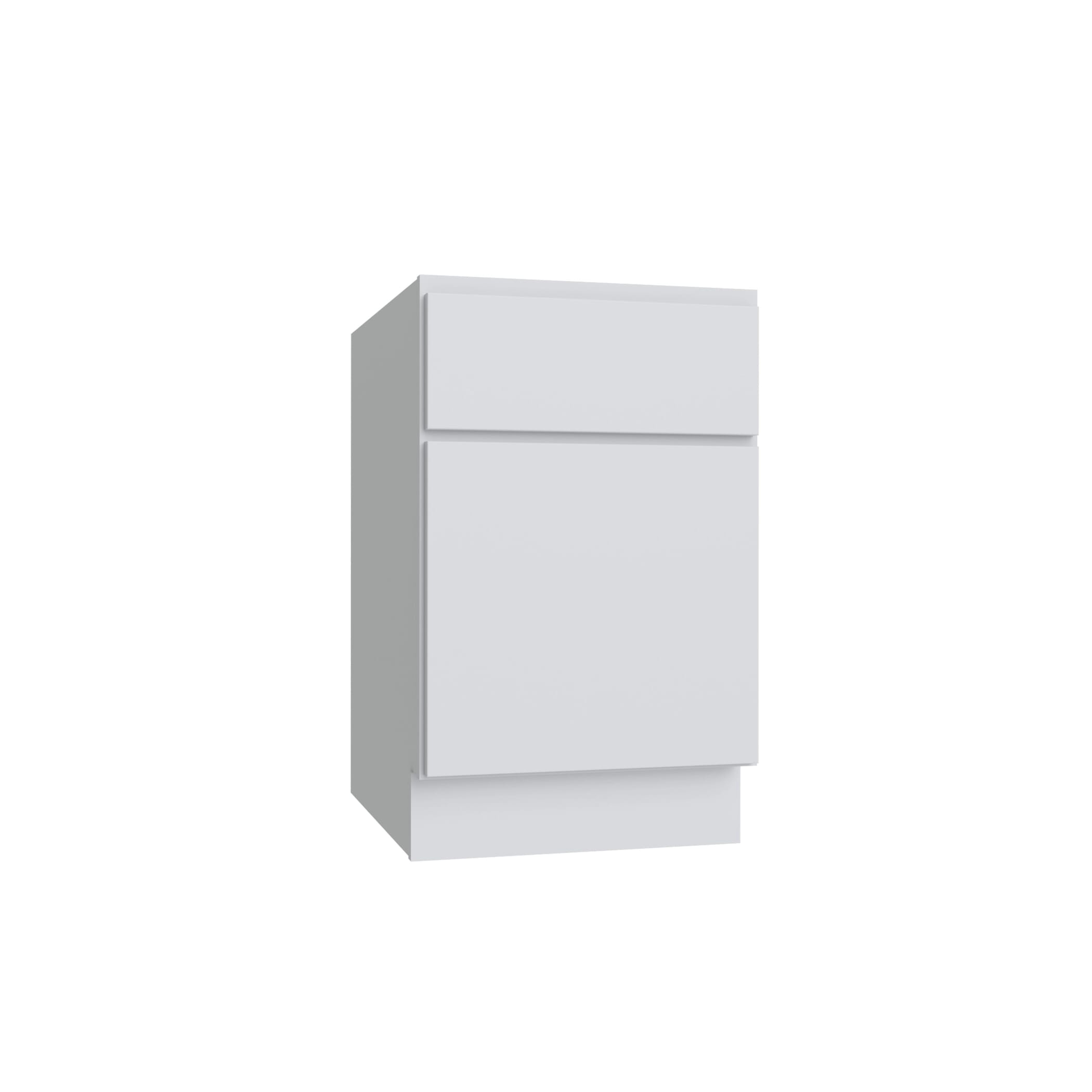 KCD Shaker Designer White Slab Desk Drawer Base - 18" W x 29.5" H x 24" D - product photo