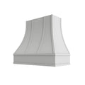 KCD Shaker Designer White Curved Hood with Strapping Flat Trim - 36" W x 48" H - product photo