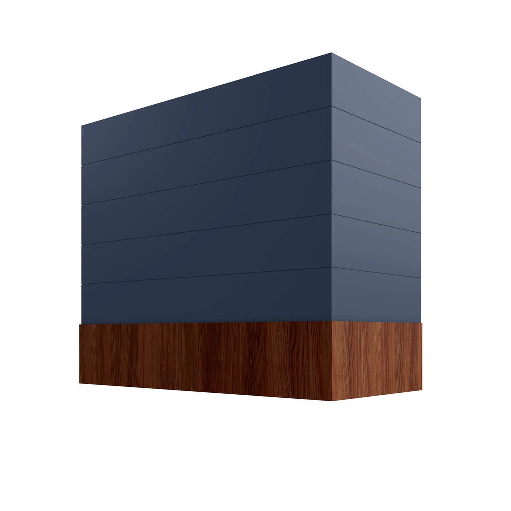 KCD Brooklyn Midnight Box Hood with Shiplap Walnut Band - 48" W x 30" H - product photo