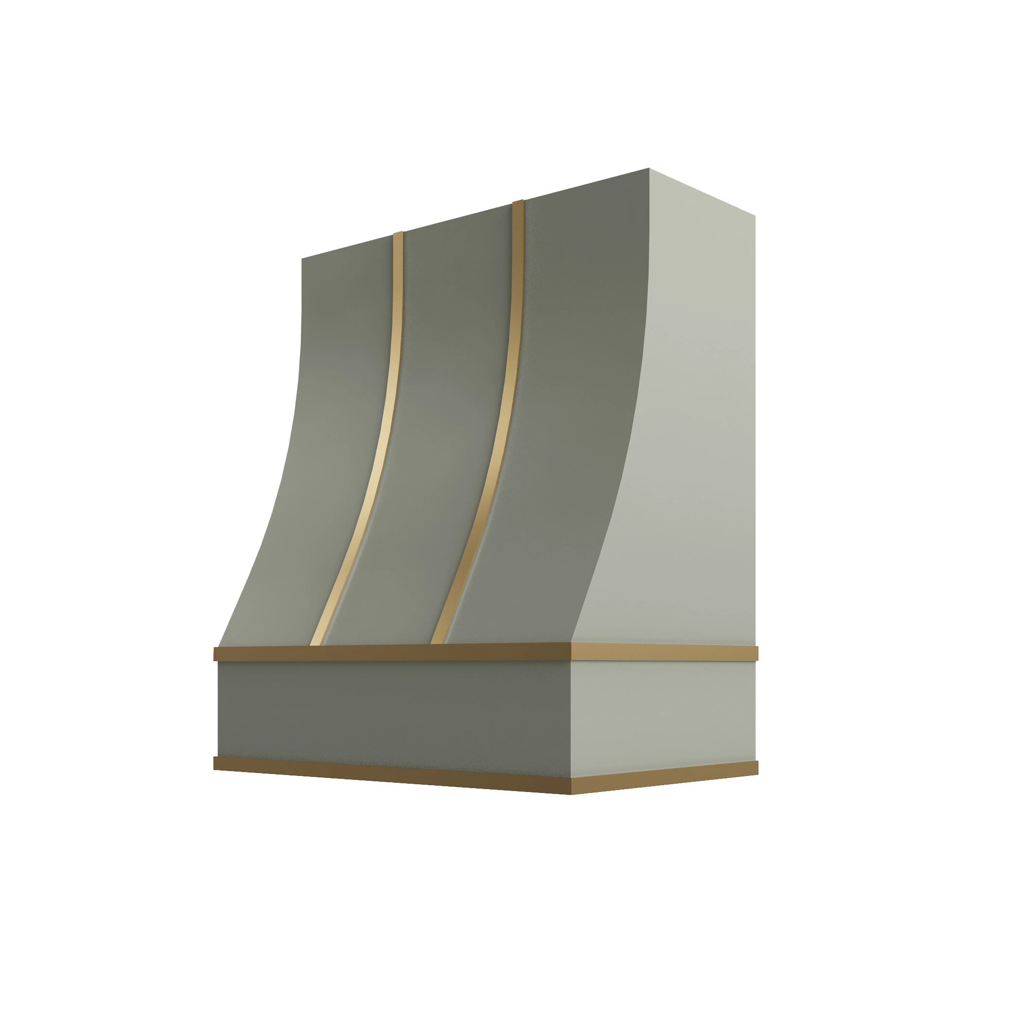 KCD Shaker Moss Sloped Hood with Brass Strapping - 30" W x 30" H - product photo