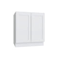 KCD Shaker Designer White Full Height Double Door Base Cabinet - 27" W - product photo