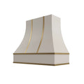 KCD Shaker Sand Curved Hood with Brass Strapping - 36" W x 48" H - product photo