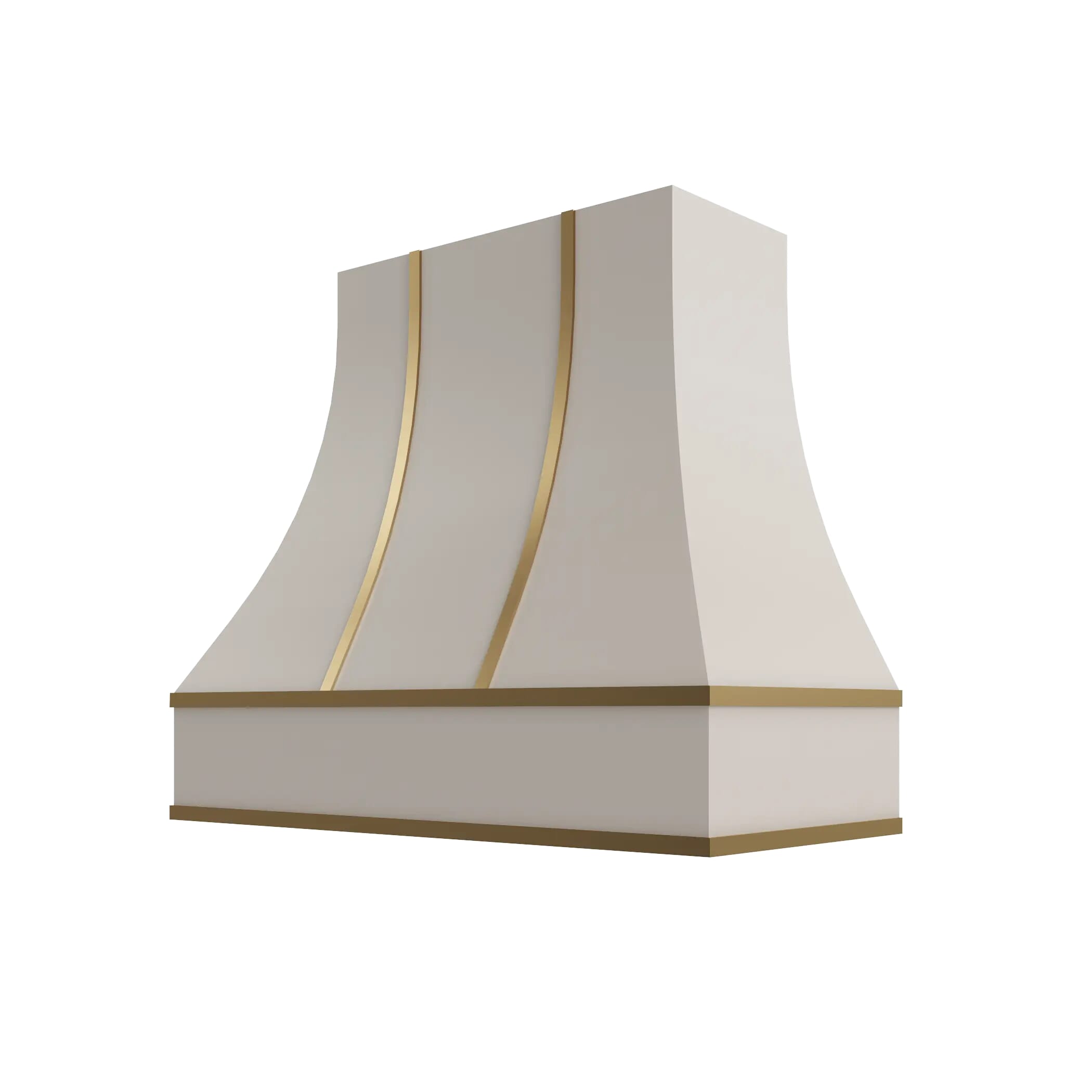 KCD Shaker Sand Curved Hood with Brass Strapping - 42" W x 30" H - product photo