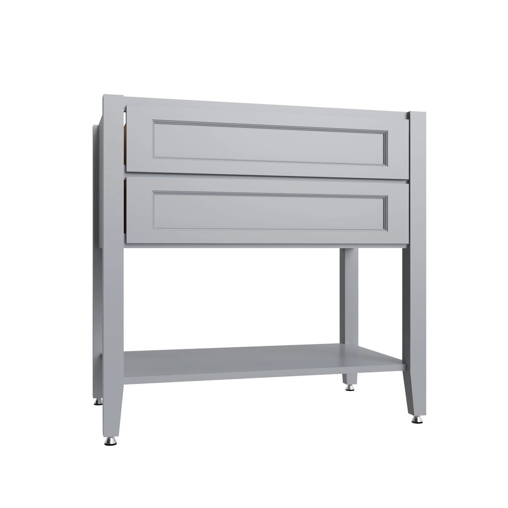 KCD Brooklyn Modern Gray Open Shelf Vanity SB - 36" W - product photo