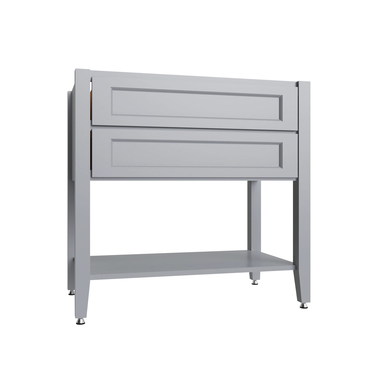KCD Brooklyn Modern Gray Open Shelf Vanity SB - 36" W - product photo