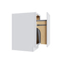 KCD Oslo White Trash Can Base w/ Full Ht Door - 18" W w/ 2 Cans - product photo