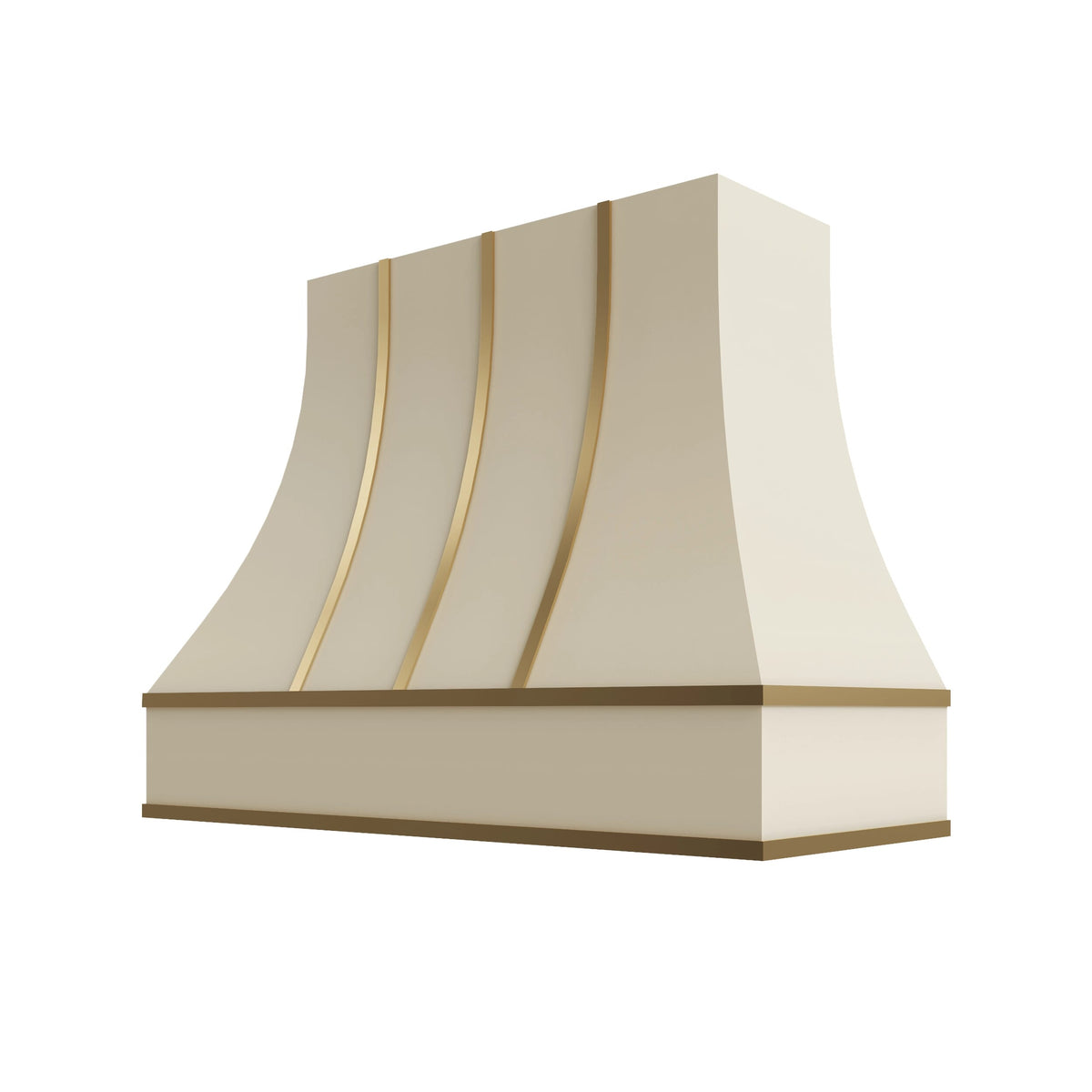 KCD Brooklyn Pearl Curved Hood with Brass Strapping - 48" W x 48" H - product photo