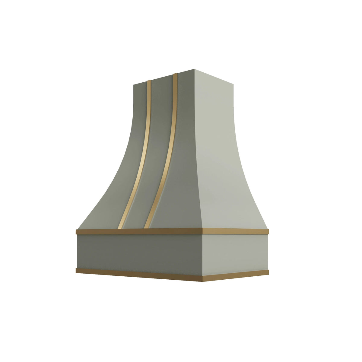 KCD Shaker Moss Curved Hood with Brass Strapping - 30" W x 30" H - product photo