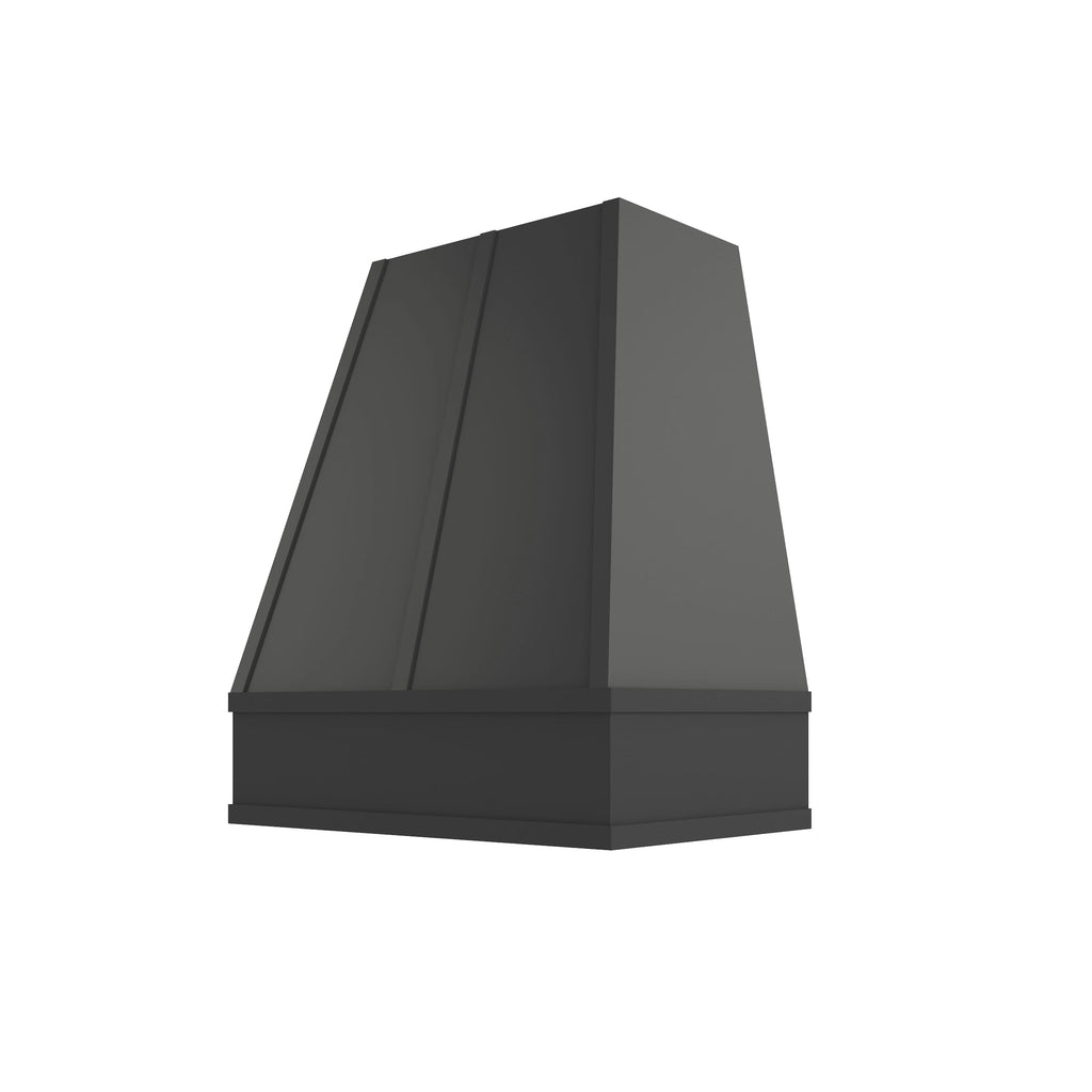KCD Black Tapered Hood with Strapping Flat Trim - 30" W x 48" H - product photo