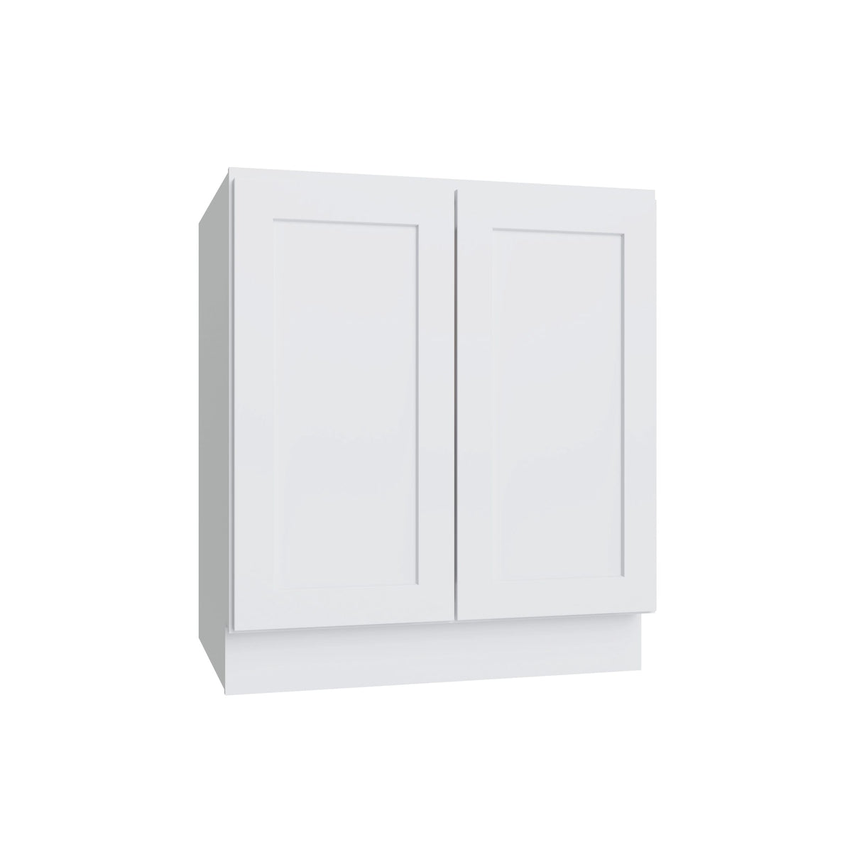 KCD Shaker Designer White Full Height Double Door Base Cabinet - 30" W - product photo