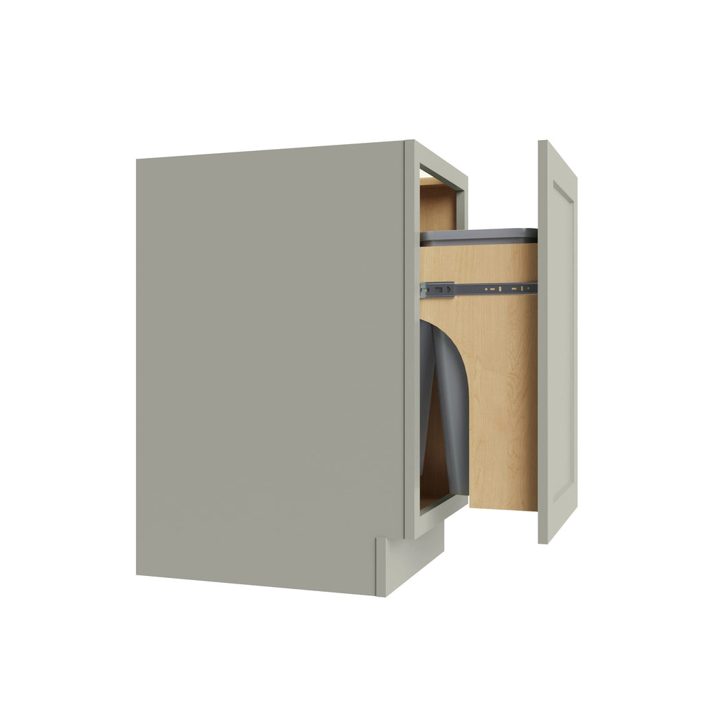 KCD Shaker Moss Trash Can Base w/ Full Ht Door - 18" W w/ 2 Cans - product photo