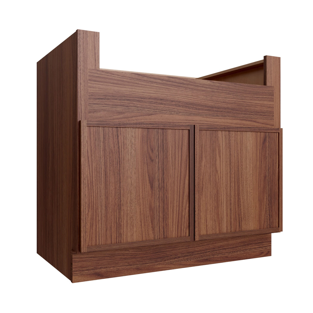 KCD Oslo Classic Walnut Farm Sink Base Cabinet - 36" W - product photo