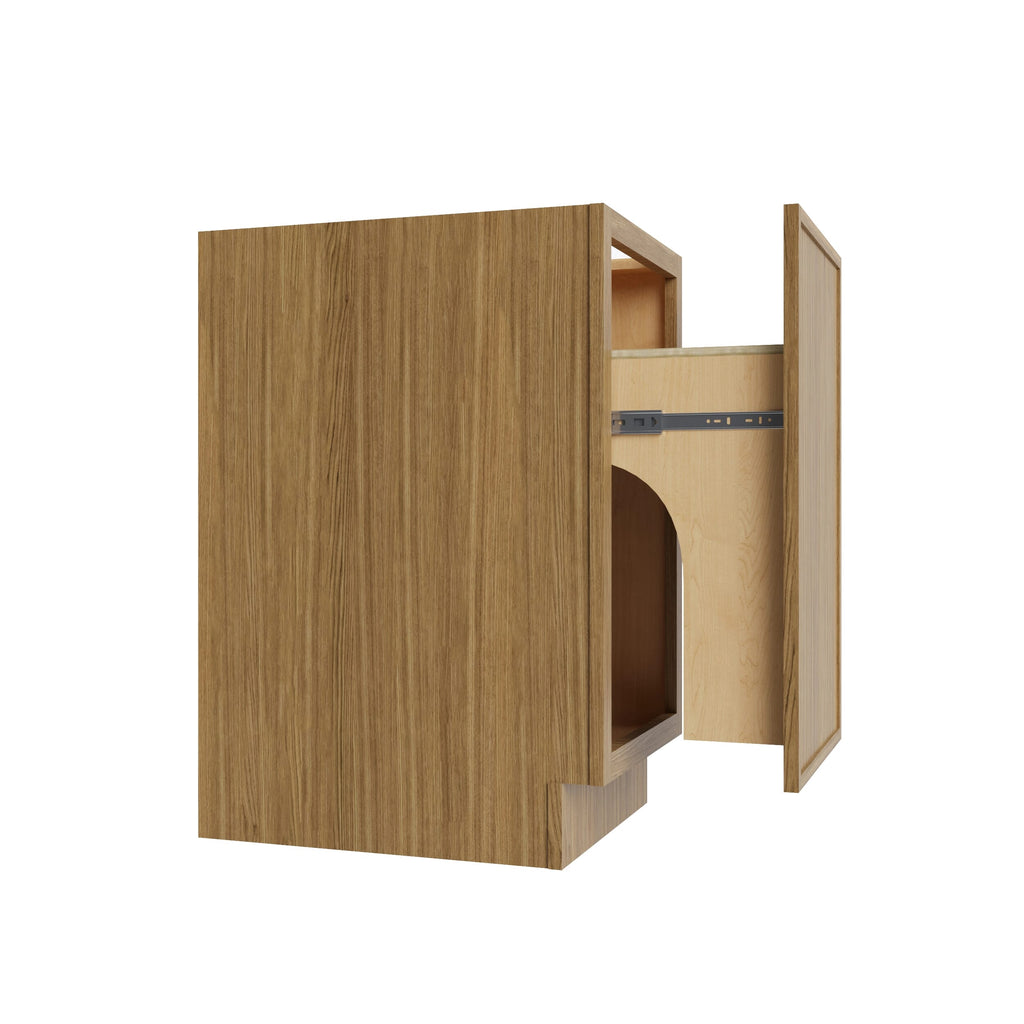 KCD Oslo Oak Trash Can Base w/ Full Ht Door - 18" W - product photo