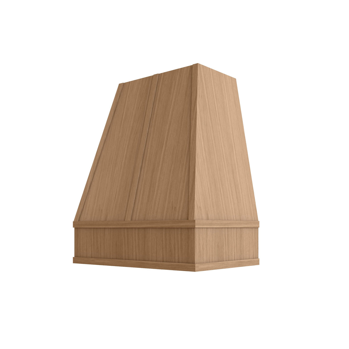 KCD Oslo Oak Tapered Hood with Strapping Flat Trim - 30" W x 36" H - product photo